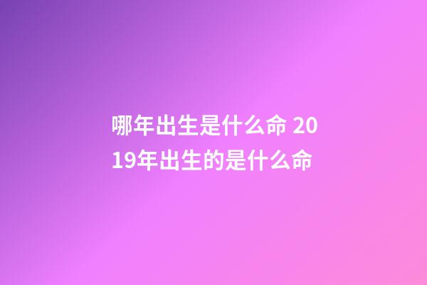 哪年出生是什么命 2019年出生的是什么命-第1張-觀點-玄機派